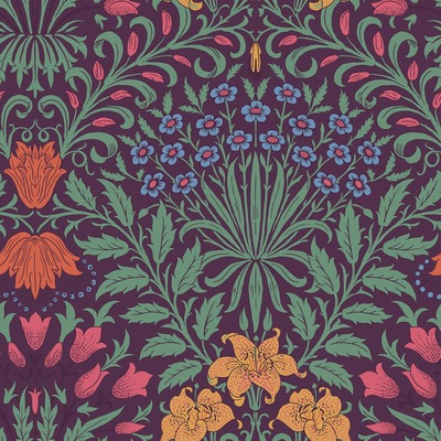 William Morris At Home Garden Wallpaper Dewberry 140498