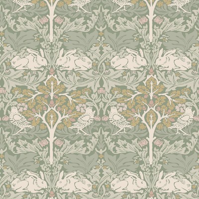 William Morris At Home Brother Rabbit Wallpaper Sage Green 140500
