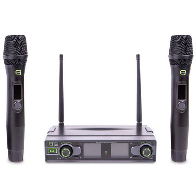 Dual Channel UHF Wireless Handheld Microphone System For Stage PA 2 Mics