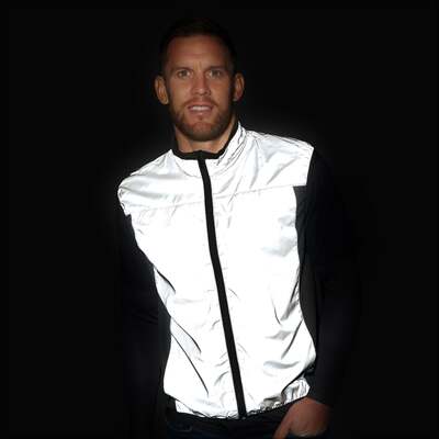 BTR Reflective Running & Cycling Gilet & Vest &pipe; Silver Hi Vis &pipe; 360° Visibility