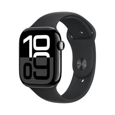 Apple Watch Series 10 GPS 42mm Jet Black Aluminium Case with Sport Band (S/M) MWWE3QA/A
