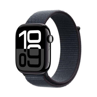 Apple Watch Series 10 GPS 46mm Jet Black Aluminium Case with Ink Sport Loop MWWR3QA/A